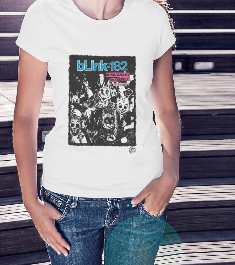 Blink 182 Missionary Impossible 2025 Tour Horror Rabbit Surrealist Band T-Shirt