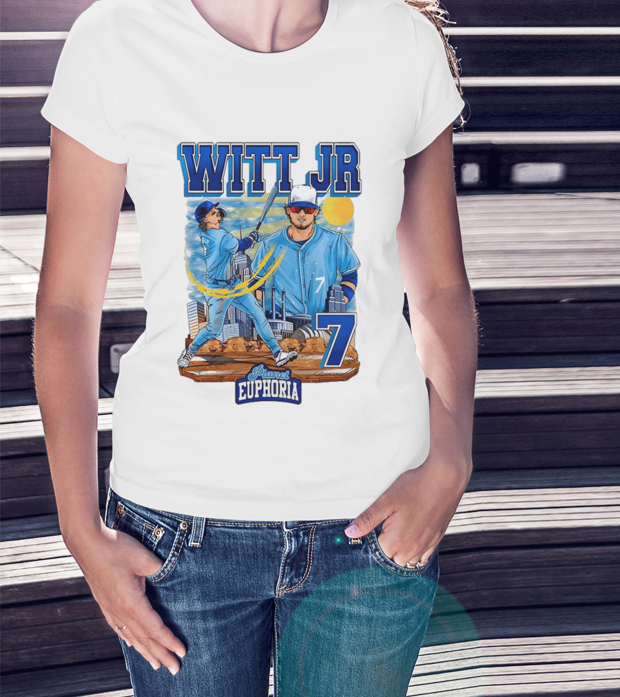 Witt Jr Kansas City Royals Planet Euphoria Baseball 7 T-Shirt