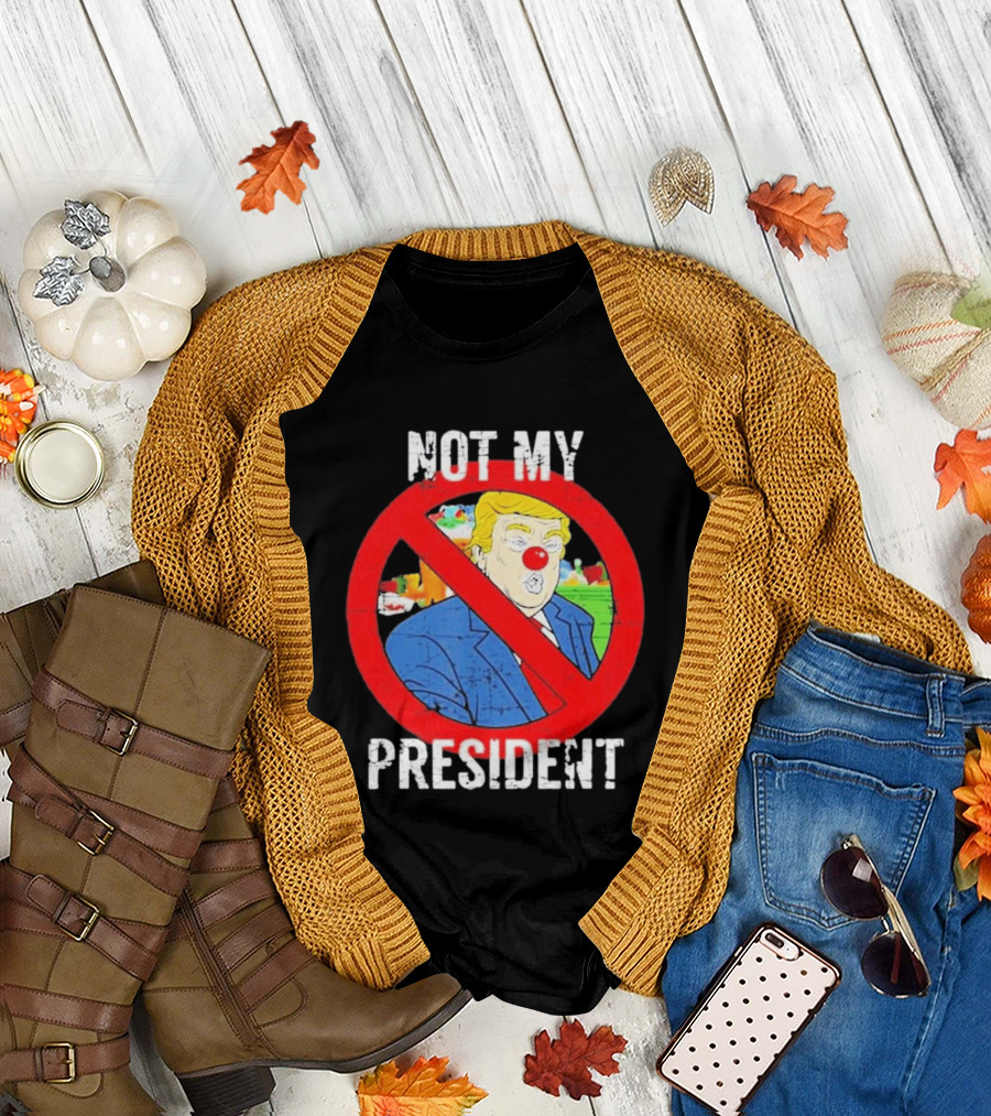 Not My President Trump Clown Red Circle T-Shirt