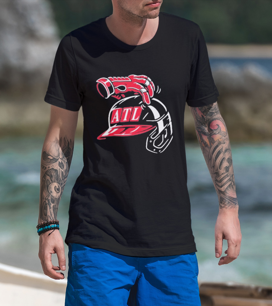 ATL Helmet Red Hand Scratch T-Shirt