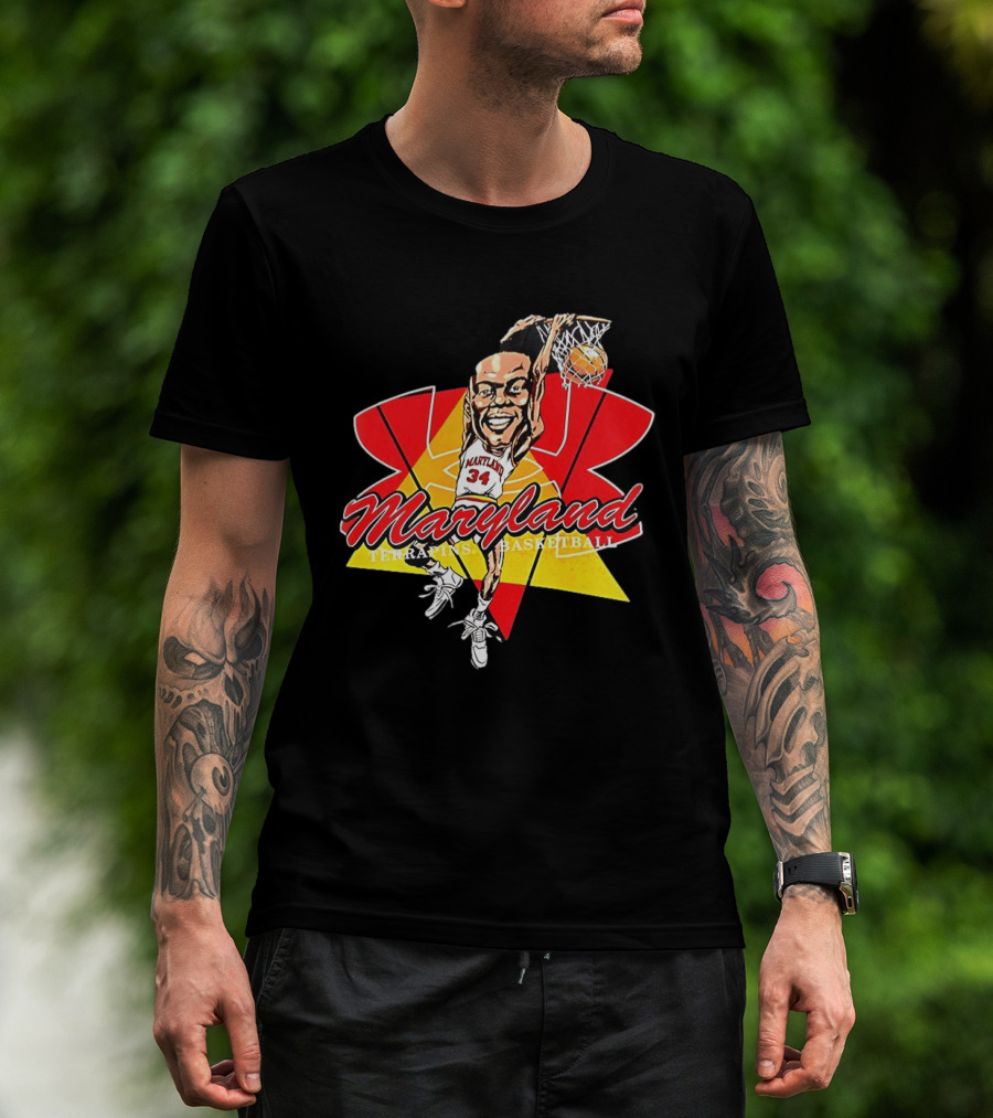 Len Bias Maryland Terrapins Mens Basketball Player Caricature T-Shirt