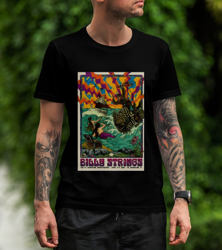 Billy Strings St. Augustine Amphitheatre April 2 4 2026 Psychedelic T-Shirt