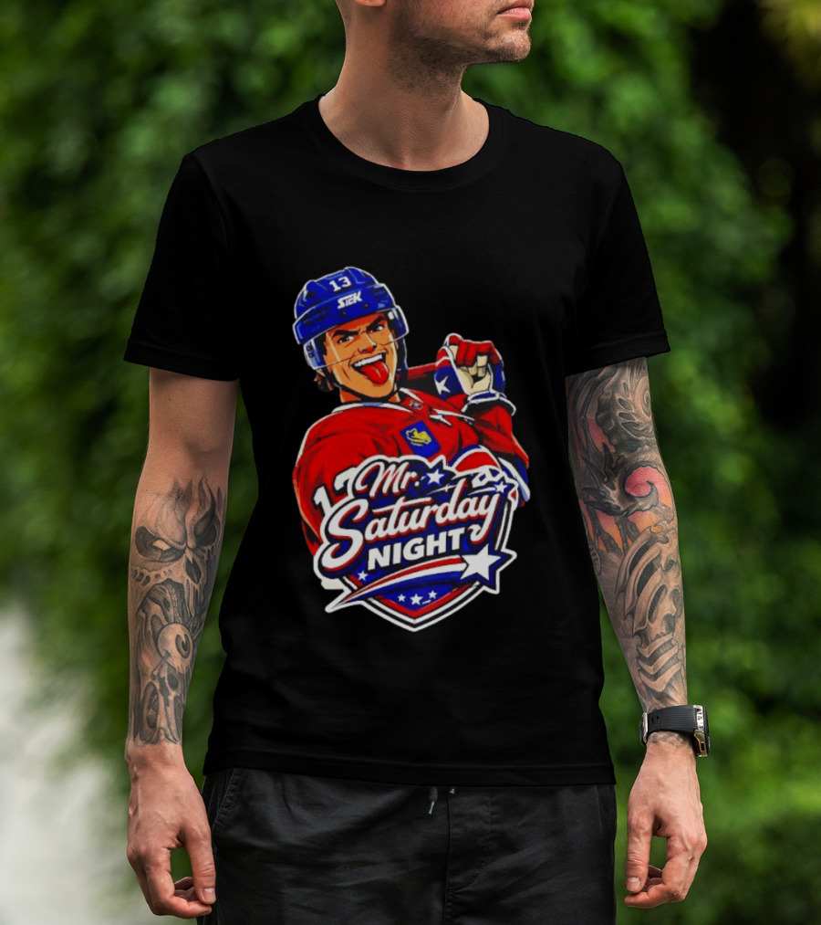 Mr. Saturday Night Cole Caufield Montreal Canadiens Hockey Player Celebration T-Shirt