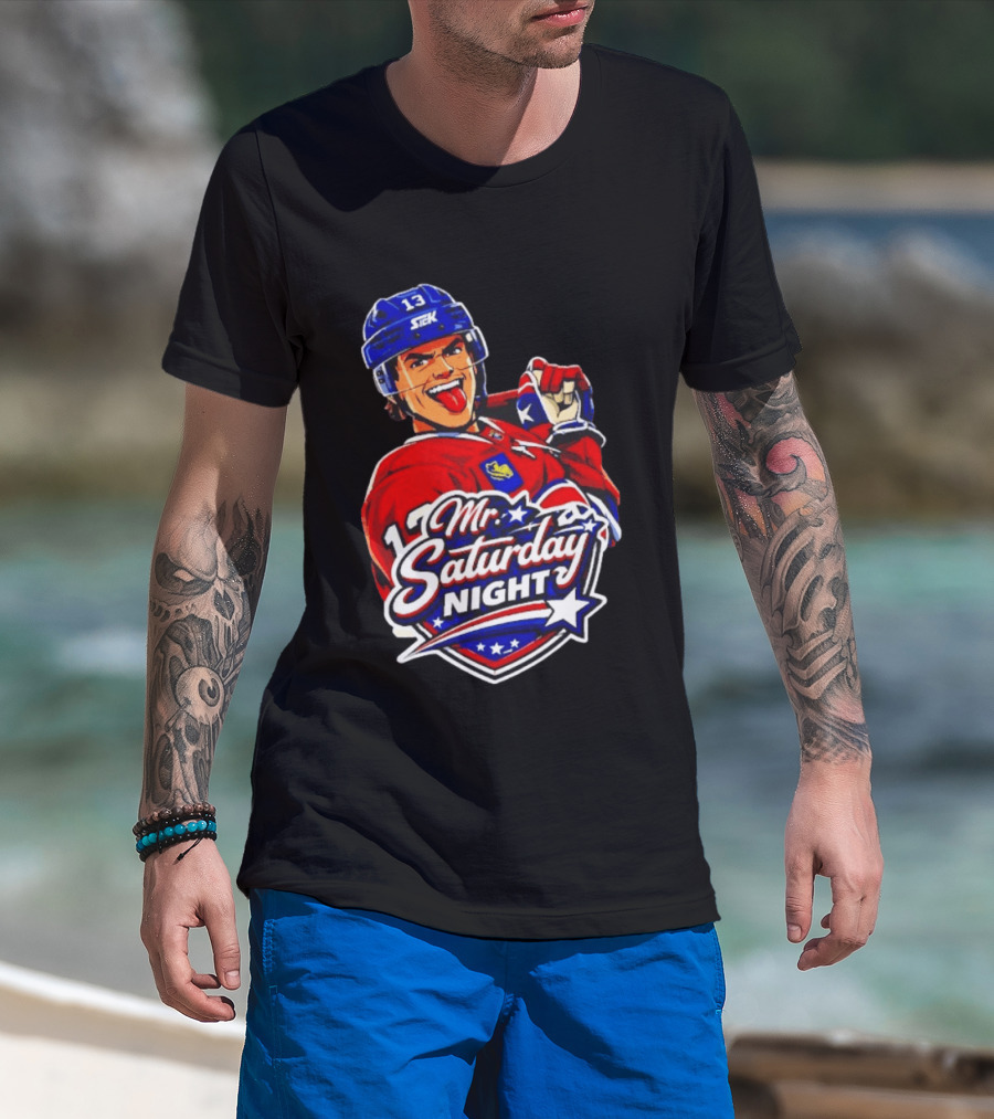 Mr. Saturday Night Cole Caufield Montreal Canadiens Hockey Player Celebration T-Shirt
