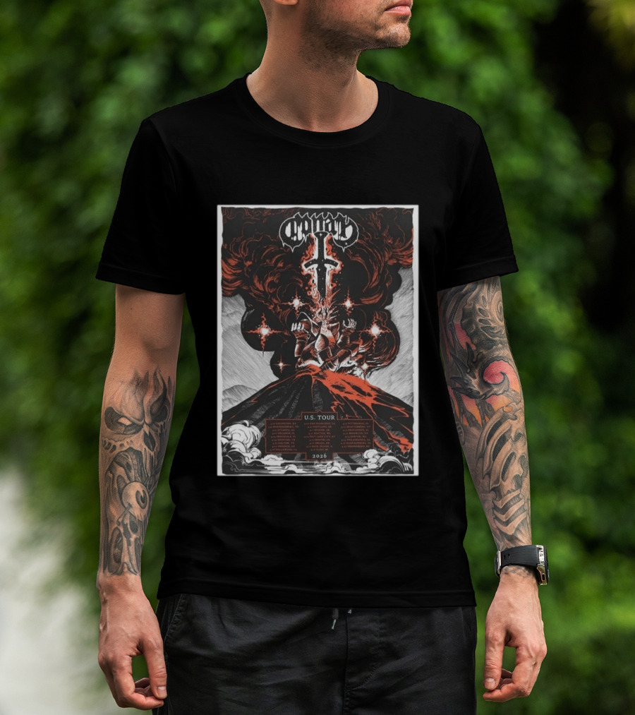 Conan US Tour 2026 Volcanic Knight Imagery City Dates T-Shirt