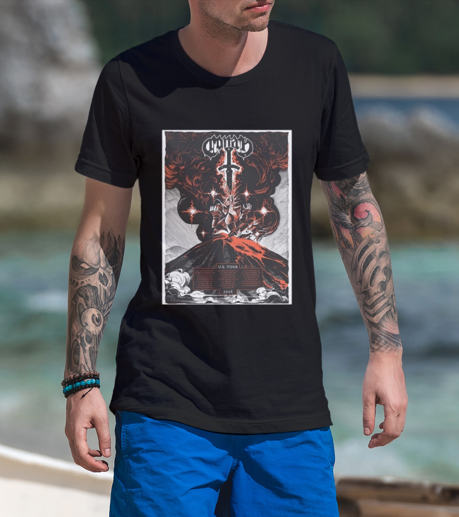 Conan US Tour 2026 Volcanic Knight Imagery City Dates T-Shirt