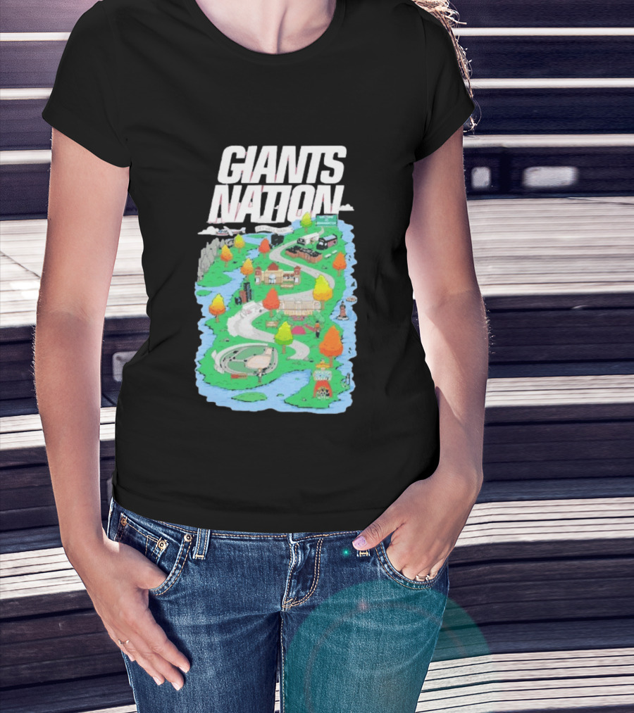 New York Giants Nation Roadmap Scenic Tour T-Shirt