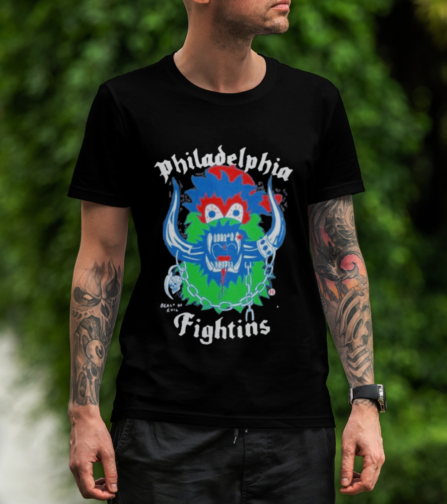 Philadelphia Heavyslime Beast Of Evil Fightins Teeth Chains Monster T-Shirt