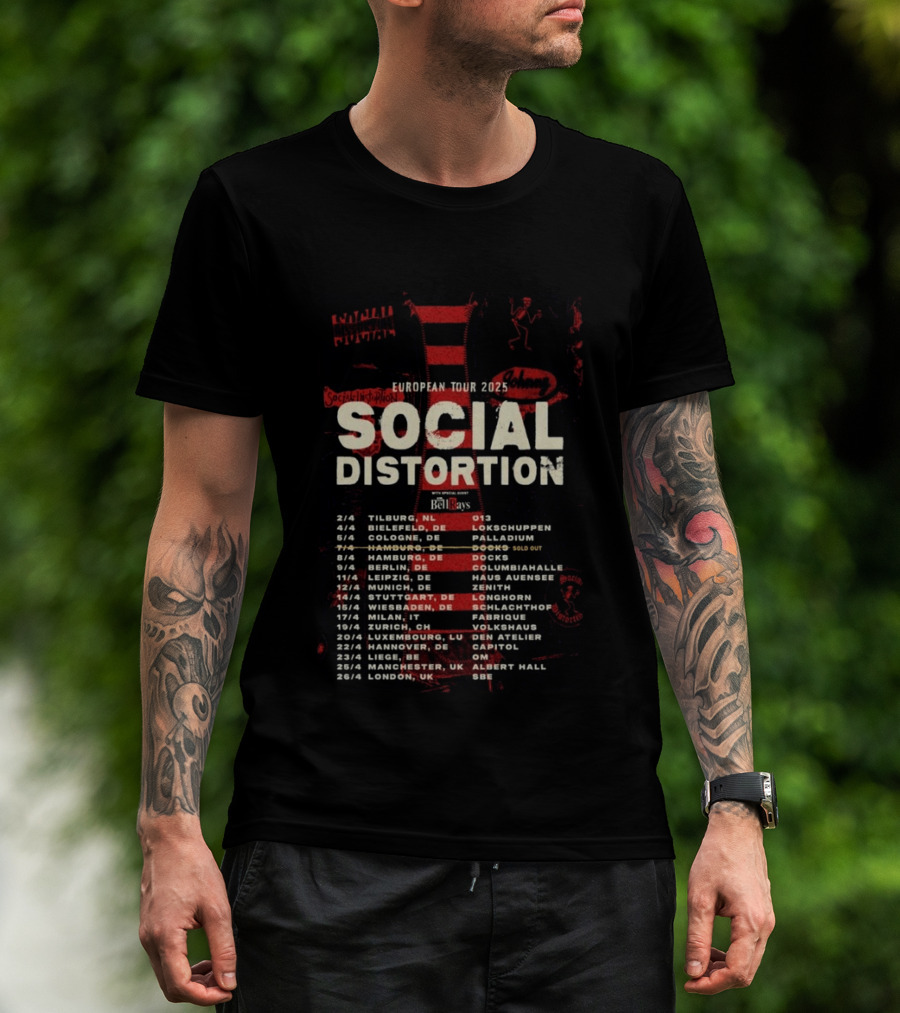 Social Distortion European Tour 2025 Tilburg Berlin Manchester London Dates Venues T-Shirt