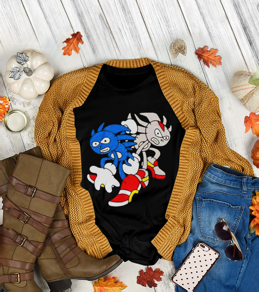 The Hedgehog Sanic and Shedew Adventure Meme Humor T-Shirt
