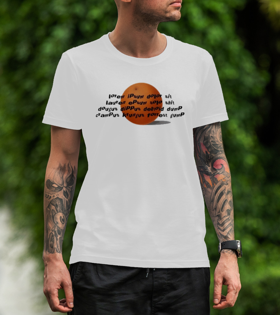Dftba Drawfee Lorem Ipsum Orange Sphere T-Shirt