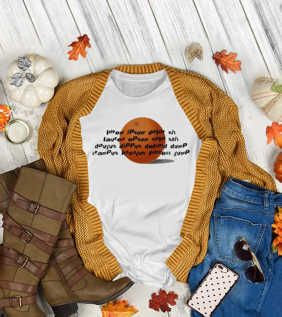 Dftba Drawfee Lorem Ipsum Orange Sphere T-Shirt