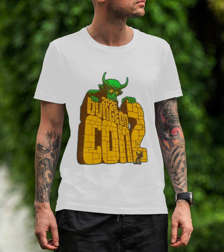 2026 Dungeon Con 2 Goodman Games Logo Green Monster T-Shirt