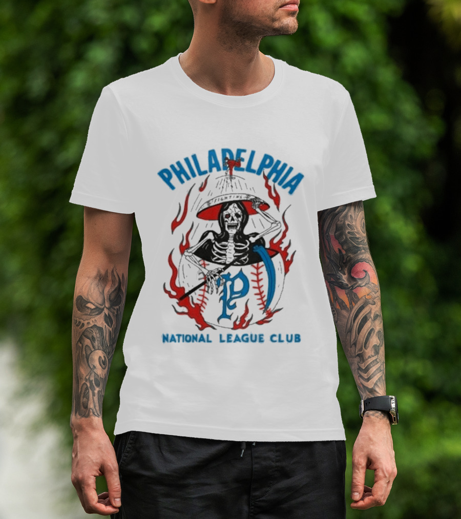 Philadelphia Heavyslime Skeleton P National League Club T-Shirt