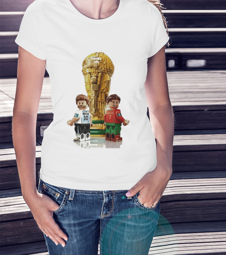 LEGO Football Legends Messi Ronaldo FIFA World Cup 2026 Mini Figures T-Shirt