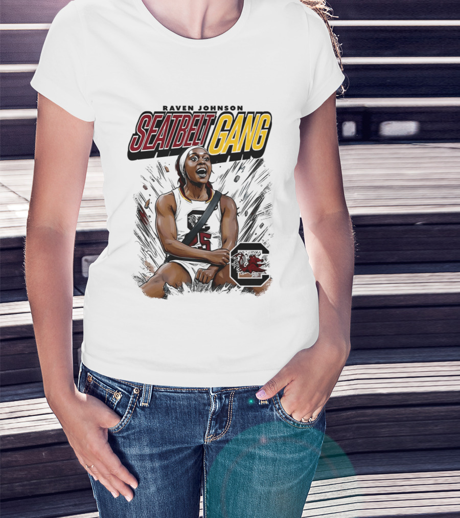 Raven Johnson Seatbelt Gang South Carolina Gamecocks Basketball T-Shirt