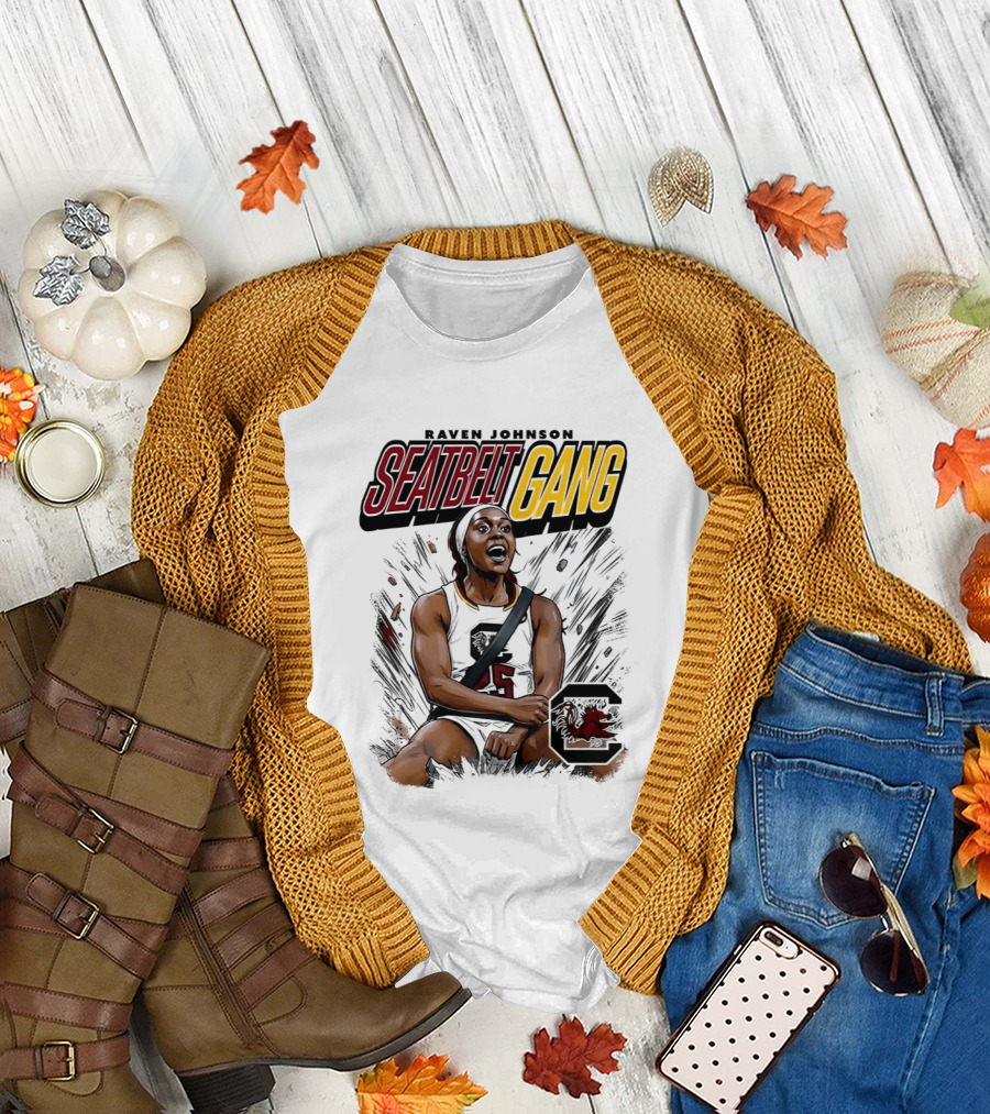 Raven Johnson Seatbelt Gang South Carolina Gamecocks Basketball T-Shirt