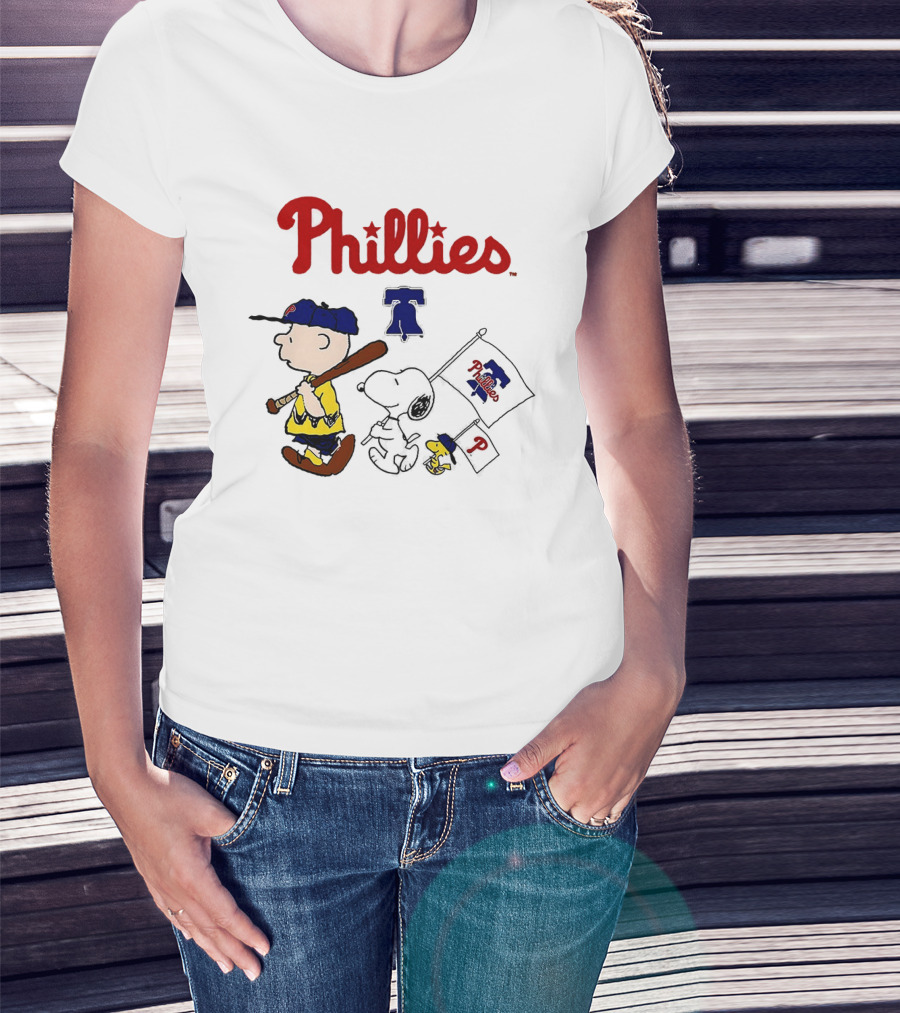 Philadelphia Phillies Snoopy Charlie Brown Woodstock MLB Fan 2025 T-Shirt