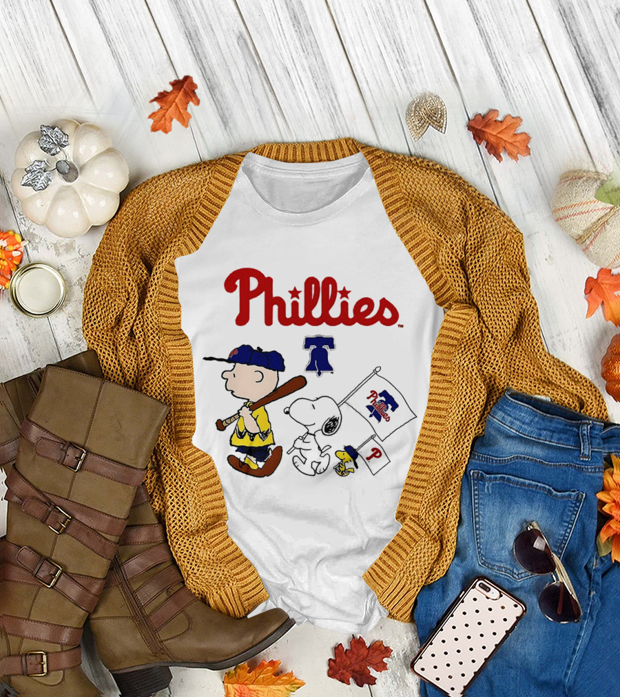 Philadelphia Phillies Snoopy Charlie Brown Woodstock MLB Fan 2025 T-Shirt