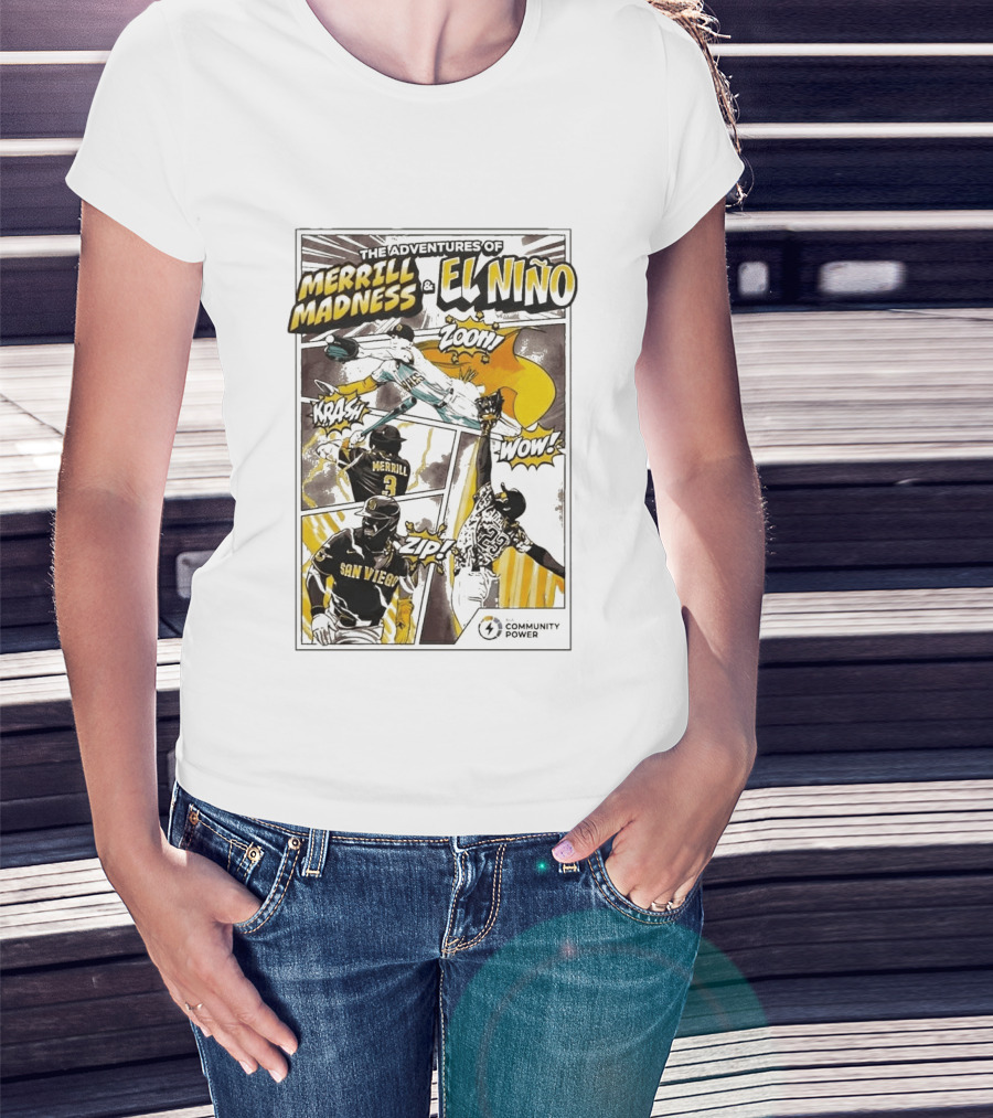 The Adventures Of Merrill Madness And El Niño San Diego Padres Comic Style 2026 T-Shirt