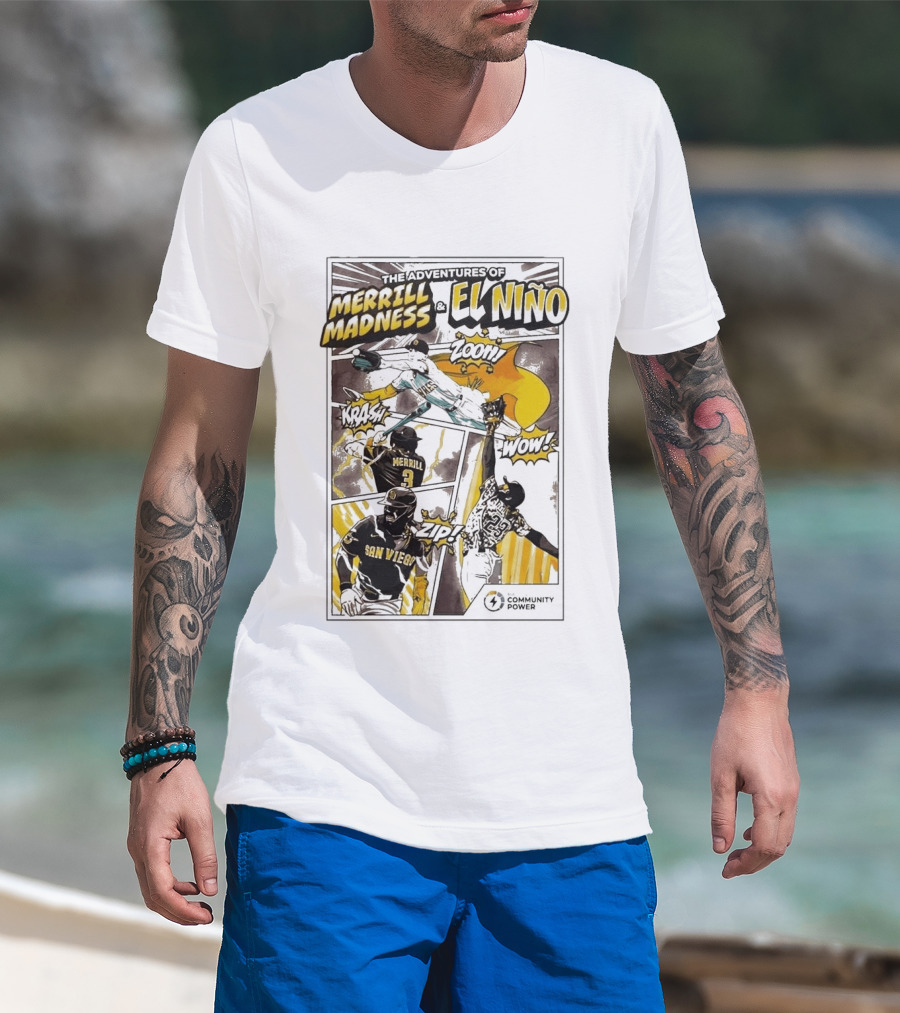The Adventures Of Merrill Madness And El Niño San Diego Padres Comic Style 2026 T-Shirt