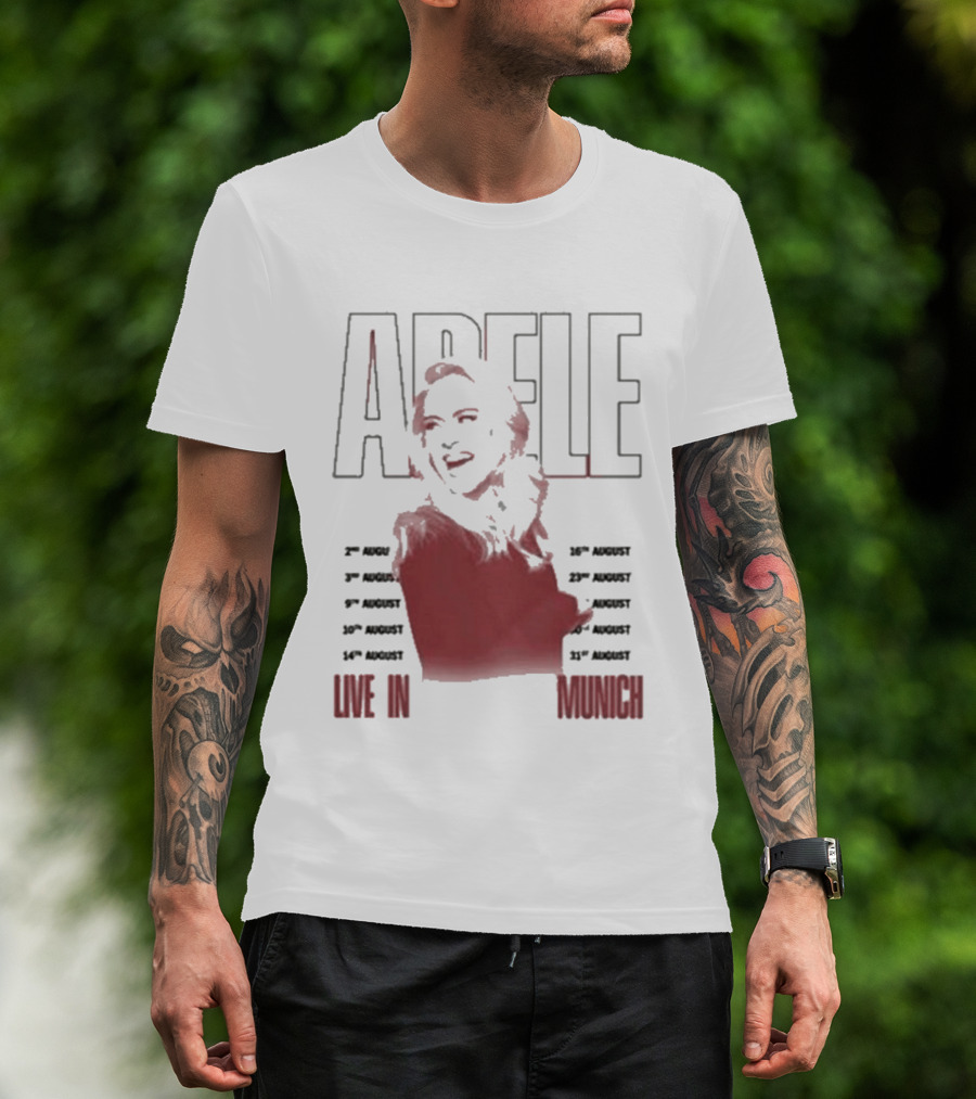 ADELE Live In Munich Pink Lips Concert Tour Dates T-Shirt