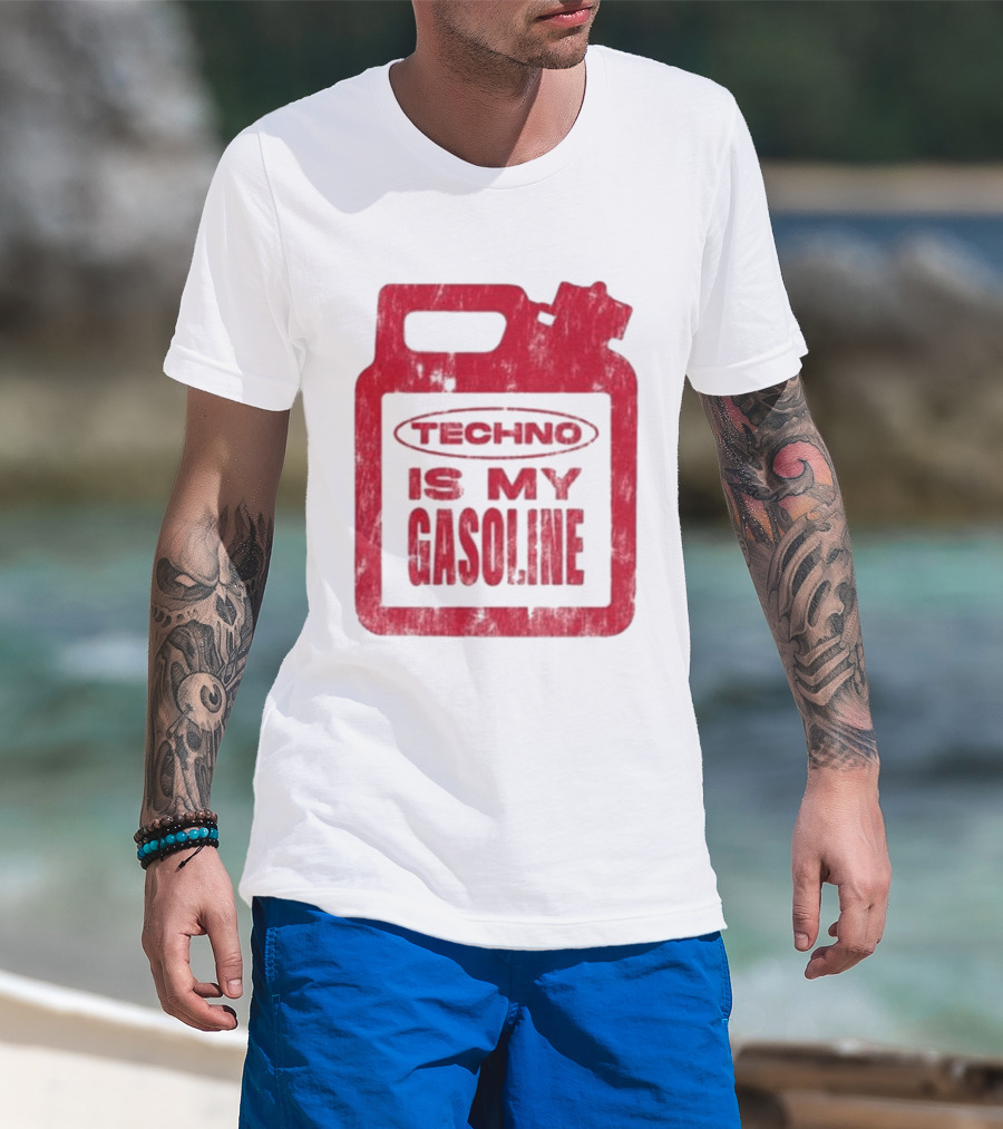 Techno Is My Gasoline Red Fuel Can T-Shirt