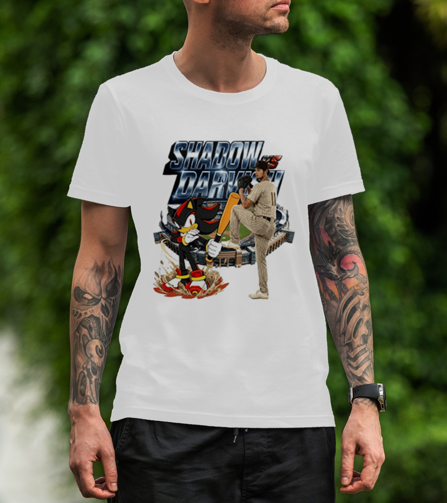 Shadow Vs Darvish Baseball Showdown With MLB Stadium And Hedgehog T-Shirt