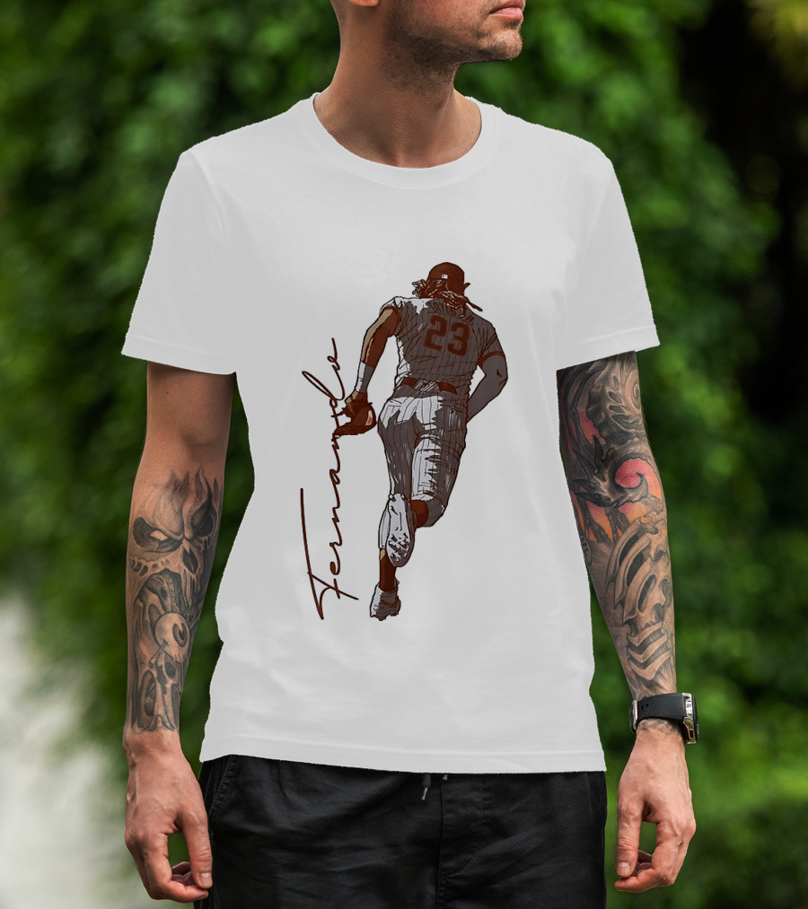 Fernando Tatis Jr. 23 San Diego Padres Baseball Ink Drawing T-Shirt