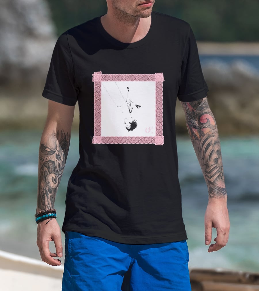 OR Pastel Pink Lace Border Swing T-Shirt