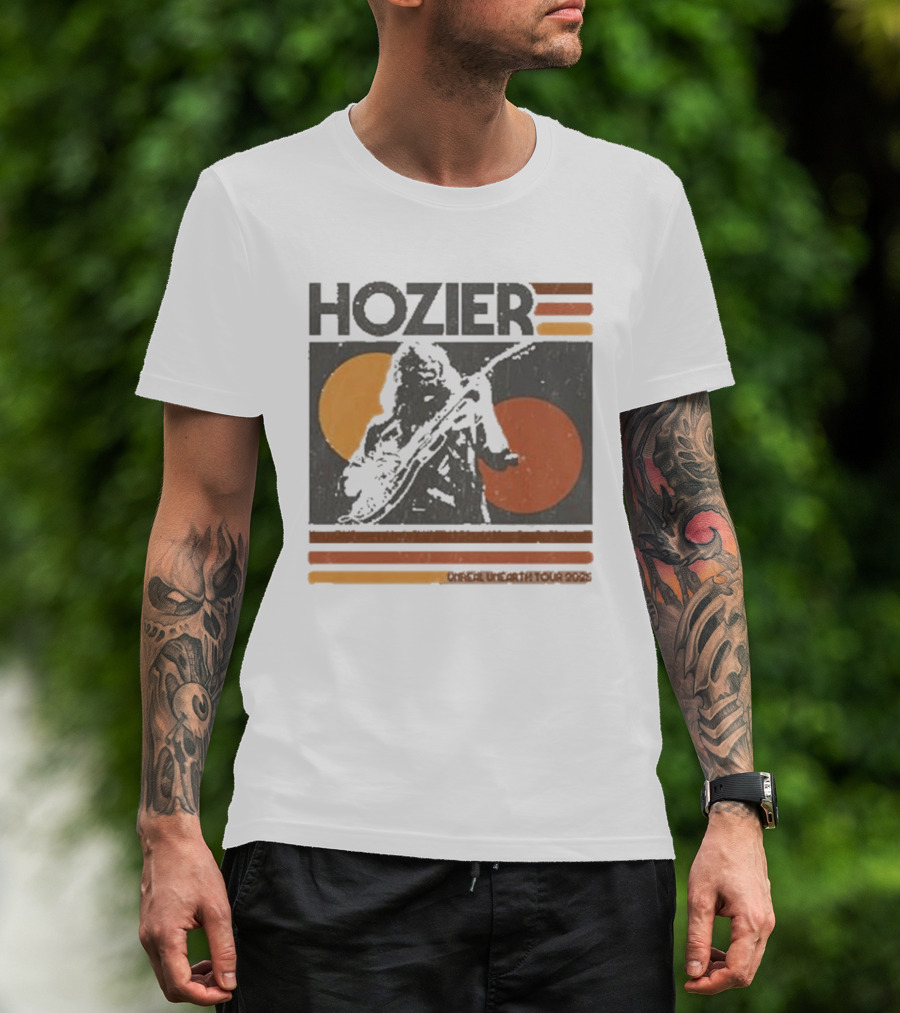 Hozier Unreal Unearth 2025 Tour Vintage Circles Guitar T-Shirt