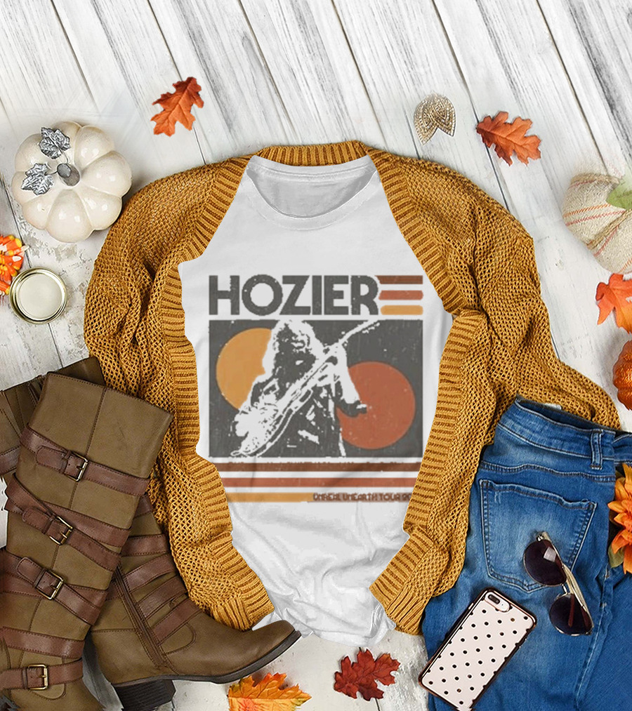 Hozier Unreal Unearth 2025 Tour Vintage Circles Guitar T-Shirt
