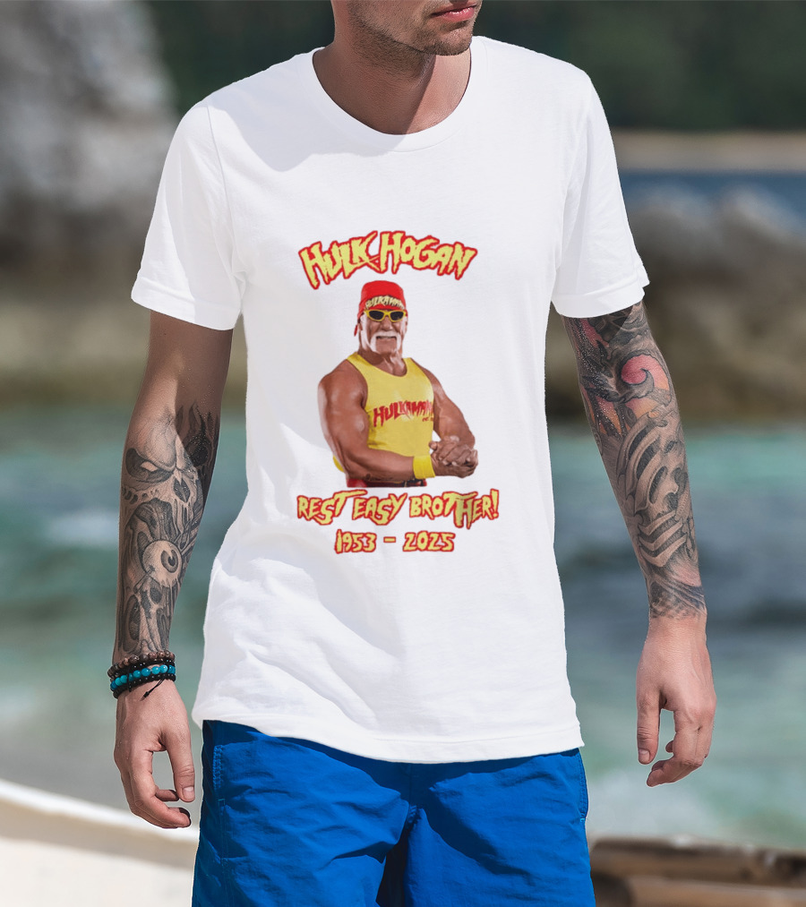 Hulk Hogan Rest Easy Brother 1953 2025 T-Shirt