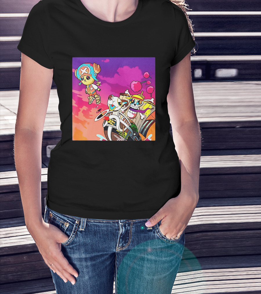 Tony Tony Chopper One Piece Anime Meets Kanye Graduation Style Fusion T-Shirt