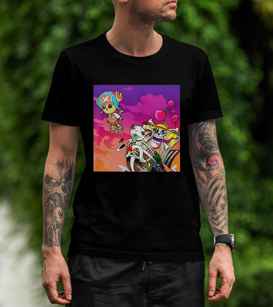 Tony Tony Chopper One Piece Anime Meets Kanye Graduation Style Fusion T-Shirt