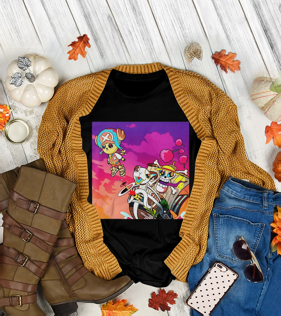 Tony Tony Chopper One Piece Anime Meets Kanye Graduation Style Fusion T-Shirt