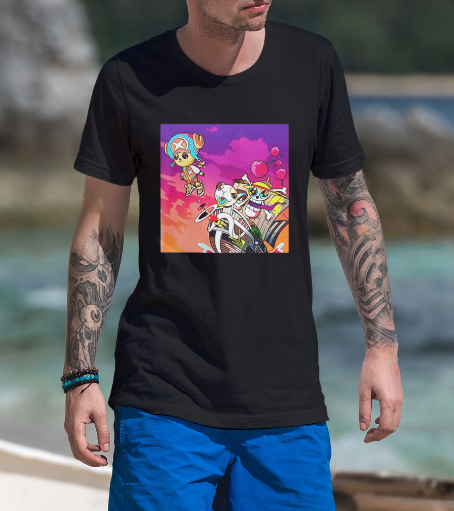 Tony Tony Chopper One Piece Anime Meets Kanye Graduation Style Fusion T-Shirt