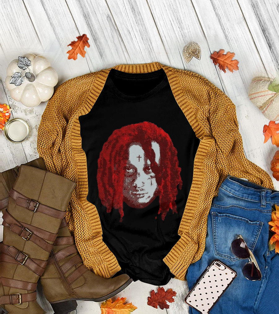 Trippie Redd Red Dreadlocks Face Tattoo T-Shirt