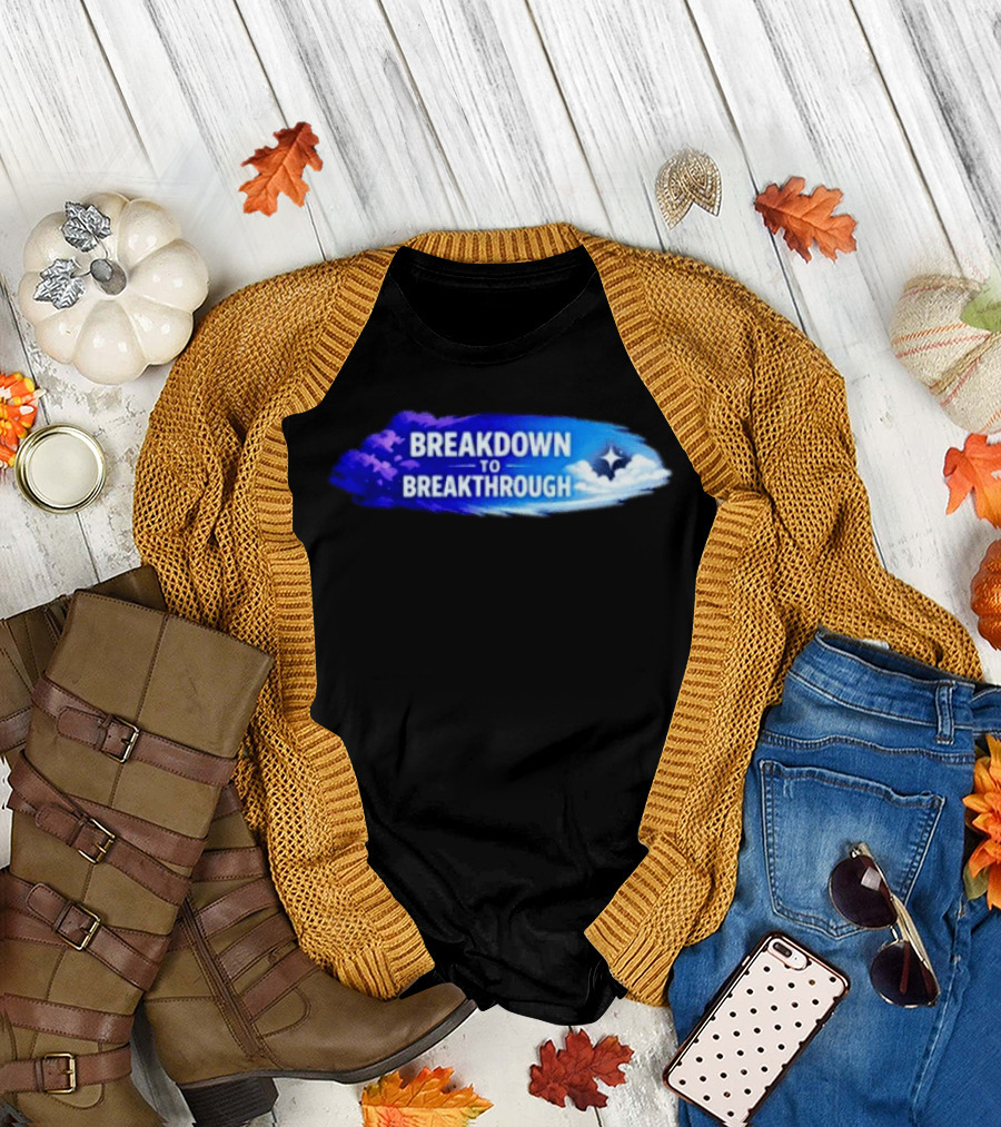 Breakdown to Breakthrough Clouds and Stars Blue Sky T-Shirt