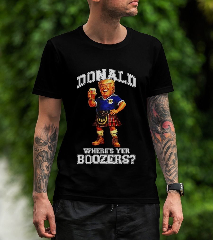 Donald Where's Yer Boozers Scotland Football 2026 World Cup T-Shirt