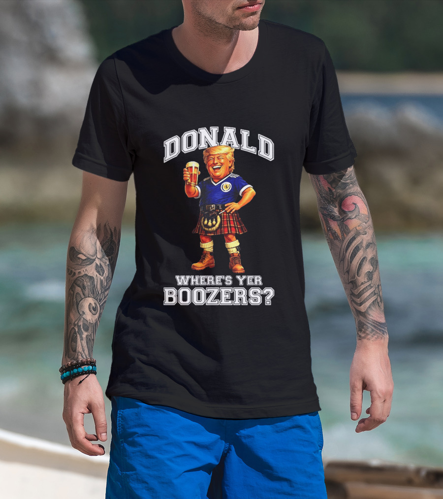 Donald Where's Yer Boozers Scotland Football 2026 World Cup T-Shirt