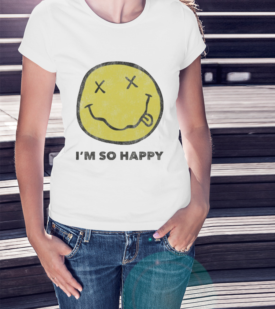 Nirvana Smiley Face I'm So Happy T-Shirt