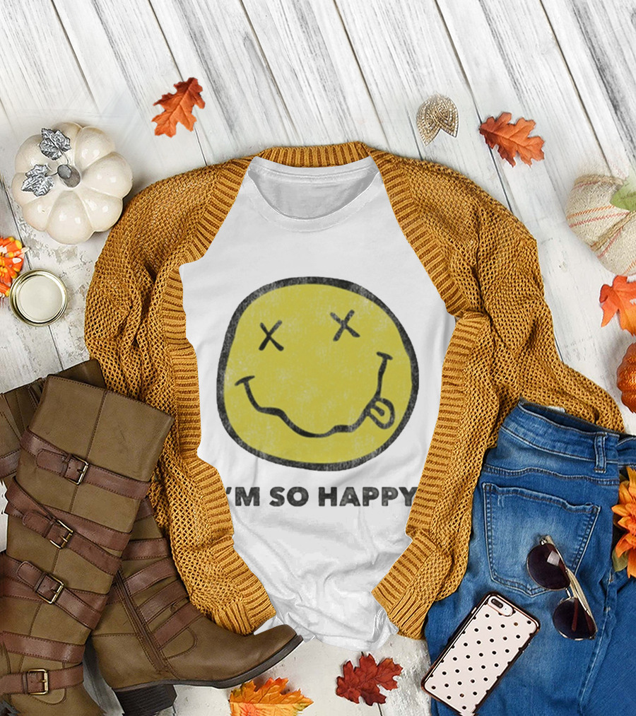 Nirvana Smiley Face I'm So Happy T-Shirt