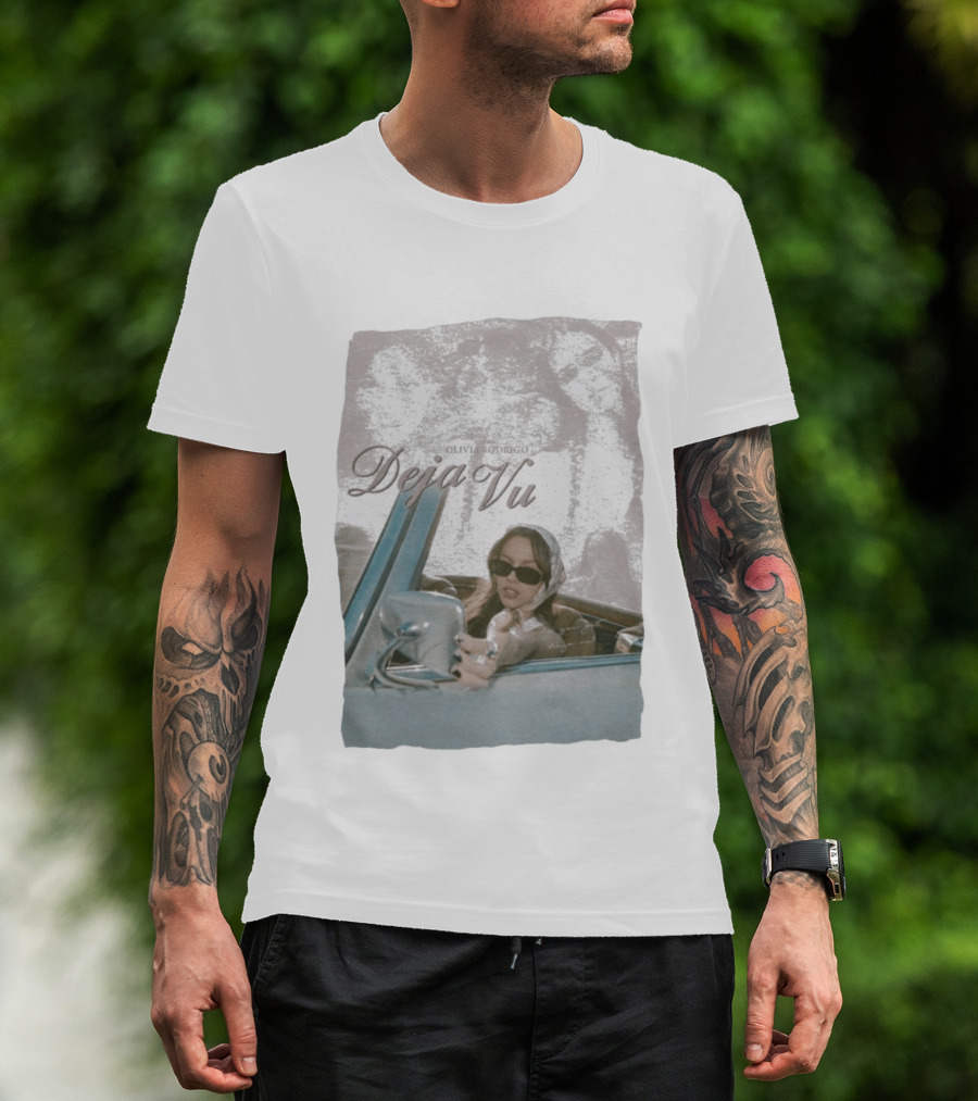 Olivia Rodrigo Deja Vu Vintage Car Photo And Elegant T-Shirt