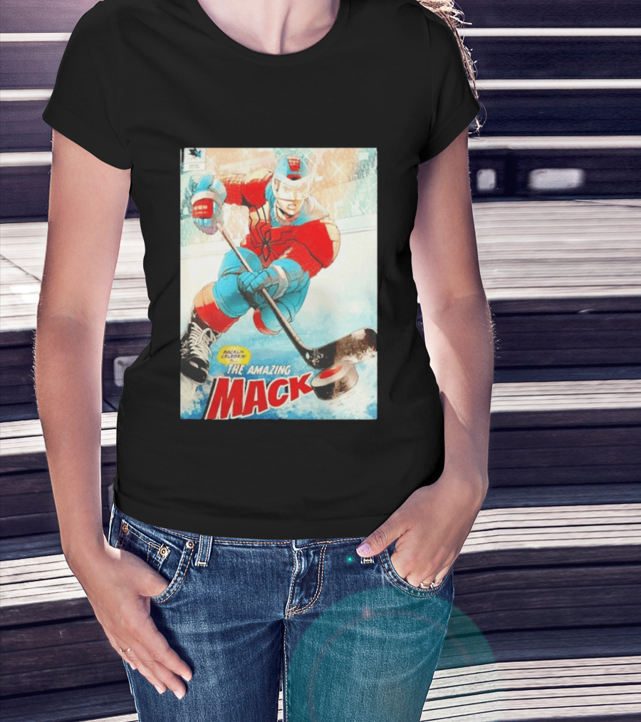 Macklin Celebrini The Amazing Mack San Jose Sharks Hockey Comic T-Shirt