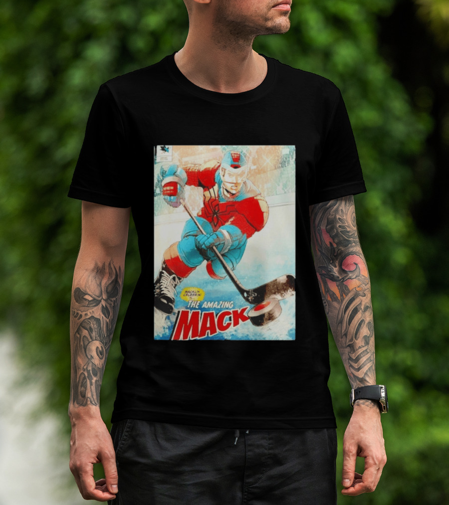 Macklin Celebrini The Amazing Mack San Jose Sharks Hockey Comic T-Shirt