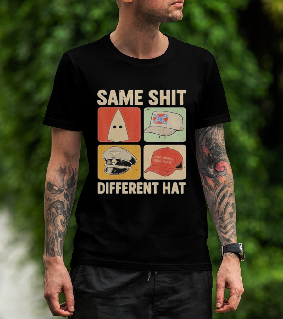 Same Shit Different Hat Ku Klux Klan Confederate Battle Flag Make America Great Again Police T-Shirt
