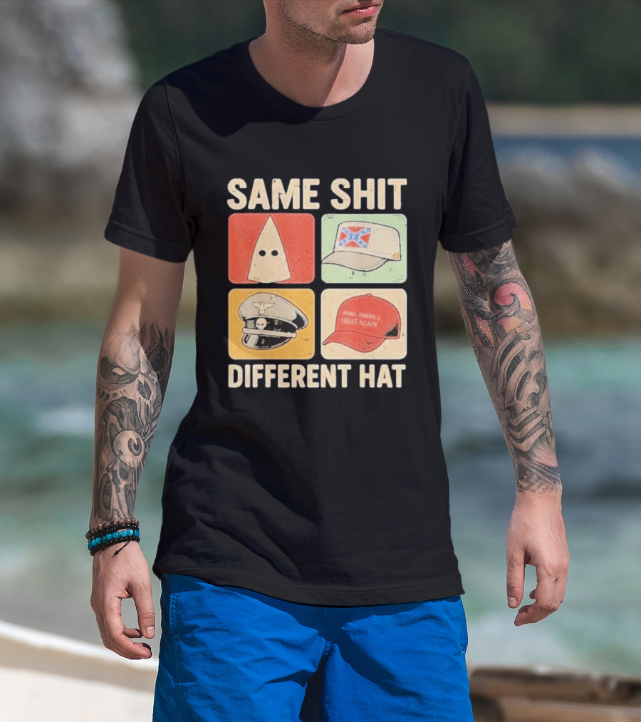 Same Shit Different Hat Ku Klux Klan Confederate Battle Flag Make America Great Again Police T-Shirt