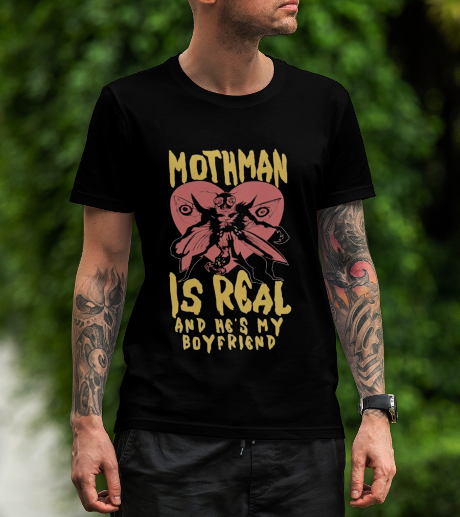 Mothman Is Real And He's My Boyfriend Retro Style Butterfly T-Shirt