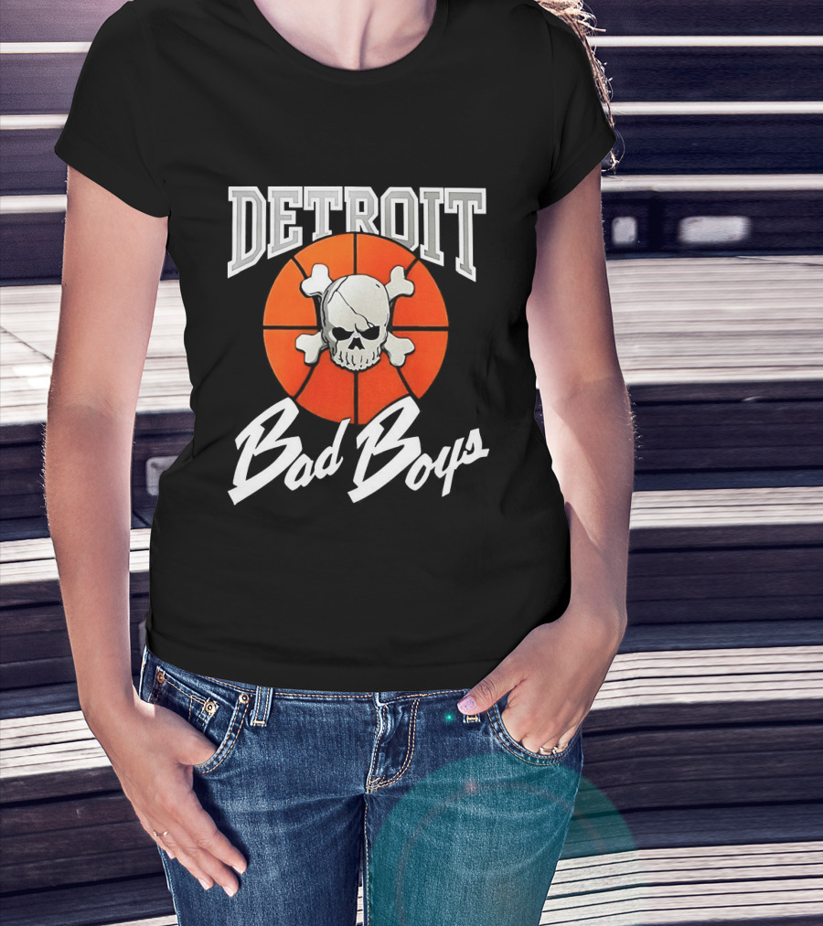 Detroit Bad Boys Skull Basketball T-Shirt